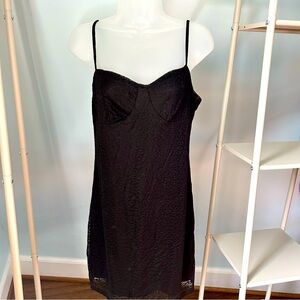 Black Bodycon Whimsigoth Lace Slip Dress